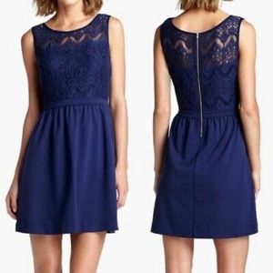 Lilly Pulitzer navy blue rhea lace dress sleeveless medium